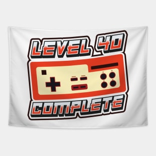 'Level 40 Complete' Funny Video Gamer Gift Tapestry