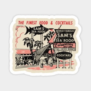 Tiki Bar, Sams Seafood Restaurant, Vintage Americana Magnet