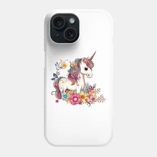 Cute Floral Unicorn Phone Case