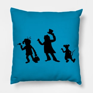 Hitchhiking Ghosts - Black silhouette Pillow