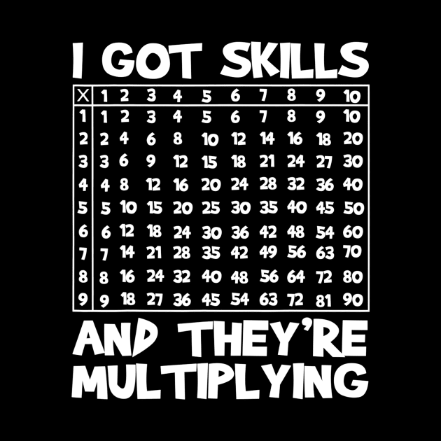 I Got Skills Theyre Multiplying Funny Math Teacher Students by FONSbually