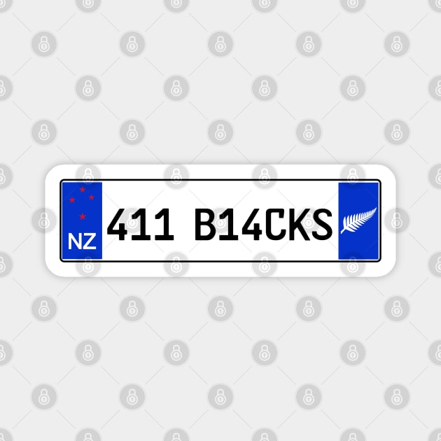 New Zealand All Blacks car license plate Magnet by Travellers