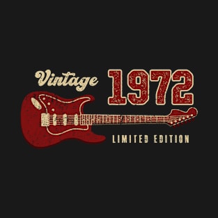 Vintage 1972 Birthday Guitar Lovers 51st Birthday T-Shirt