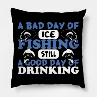 A Bad Day of Ice Fishing Still Design Pillow