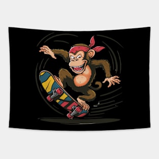 Monkey on a Skateboard Tapestry