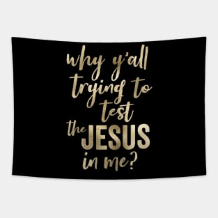 Why Y'all Trying To Test The Jesus In Me Script Tapestry