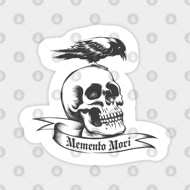 Skull and Crow Magnet by devaleta