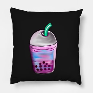 Bubble tea - Boba tea, boba juice, tapioca tea, pearl tea, pearl milk tea, tea shop Pillow