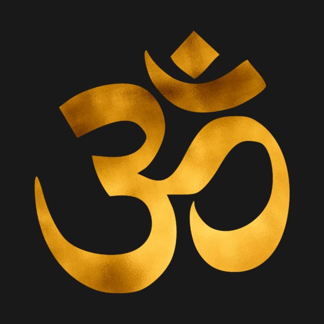 Gold foil om, ohm traditional by HariniArts