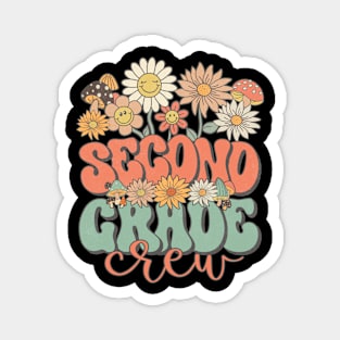 Second Grade Crew Retro Groovy Daisy Back To School Funny Teacher Girls Magnet