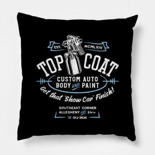 Top Coat Custom Car Paint Shop Pillow