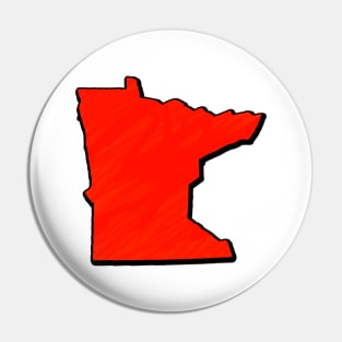 Bright Red Minnesota Outline Pin