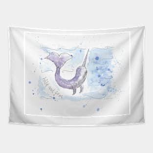 Narwhal illustration Tapestry