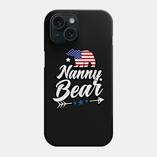 Nanny Bear Patriotic Flag Matching 4th Of July Phone Case