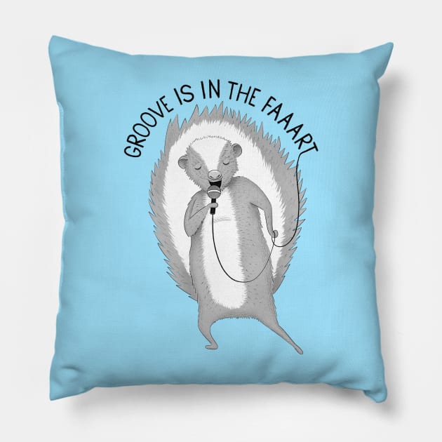 Groove Is In The Fart | Animal Karaoke Collection Pillow by DrawingEggen