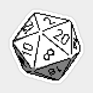 D20 Roleplaying Icosahedron Pixel-Art Style Magnet