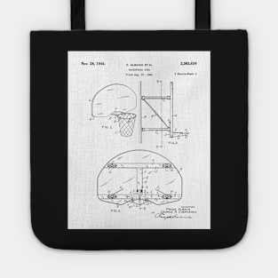 Basketball Net Patent - Basketball Fan Coach Player Art - White Tote