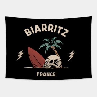 Vintage Surfing Biarritz, France Tapestry