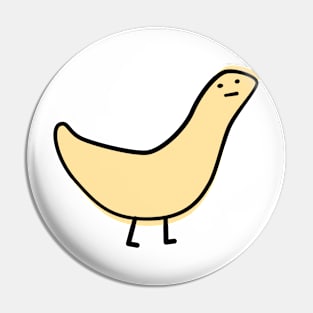 Cute Silly Simple Minimalist Pastel Yellow Bird Duck Thing Pin