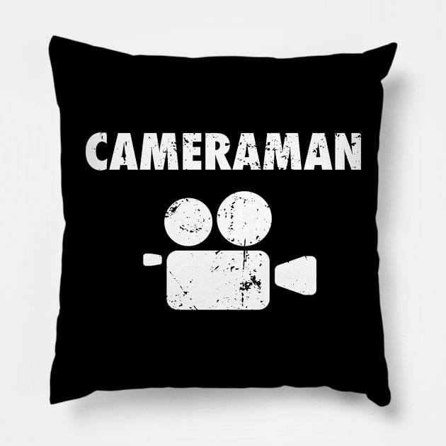 Film Video Camera Operator Cameraman DOP Gift Pillow by Super Fresh Art