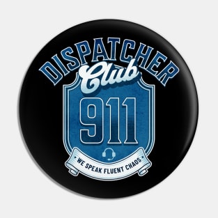 Funny Police 911 Dispatcher Club Thin Gold Line for First Responders Pin