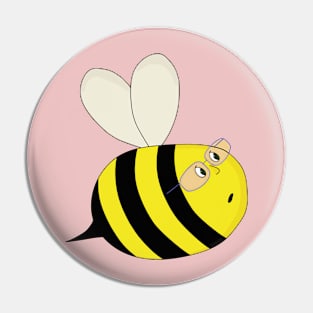 A Cute Chubby Bee Wearing Glasses Pin