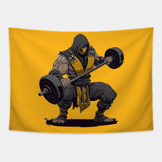 scorpion at gym Tapestry by Ninja banana