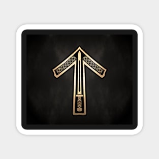 Tyr / Tiwaz Rune from the Futhark - Smokey and Torch Lit Magnet