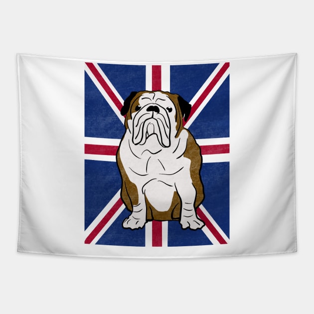 British Bulldog Union jack, Gift for english bulldog owner Tapestry by FreckledBliss