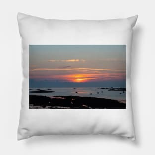 Sunset at Cobo Bay, Guernsey Pillow