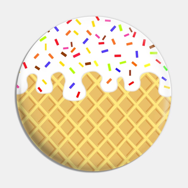 Vanilla Waffle Cone Ice Cream Lover Pin by SartorisArt1