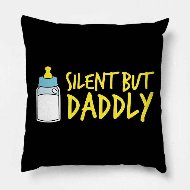 Silent but daddly funny Milk Bottle 03 Pillow by HCreatives