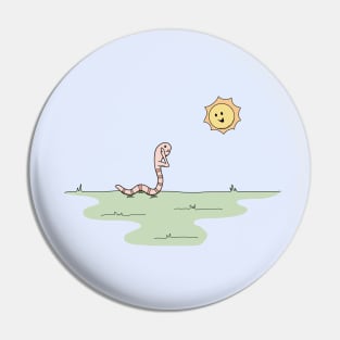 Worm Saluting the Sun (Black Books) Pin