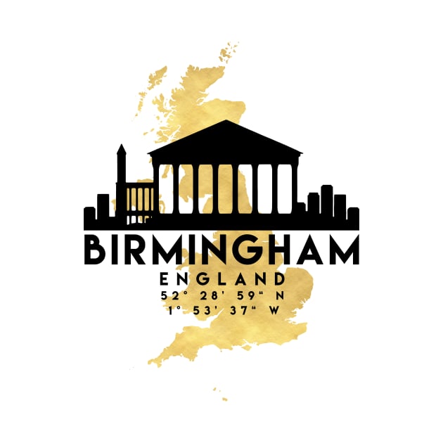 Birmingham England Skyline Map Art by deificusArt