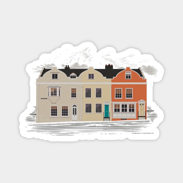 Lombard St. Portsmouth Magnet by dipweb