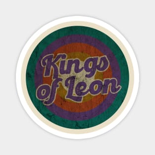 Kings of Leon  - Retro Circle - DESIGN -  Vintage Magnet