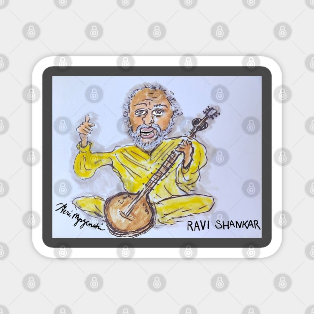 Ravi Shankar Magnet by TheArtQueenOfMichigan 