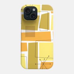 Yellow and Orange Funky Squares Mid Century Phone Case