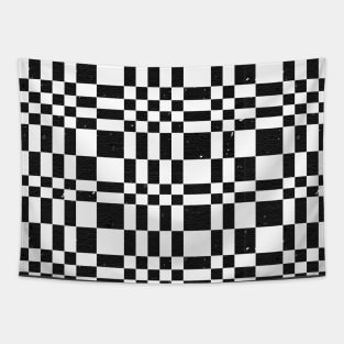 Black and White Plaid Tapestry