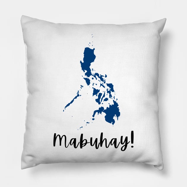 Philippines map Tagalog mabuhay Pillow by CatheBelan