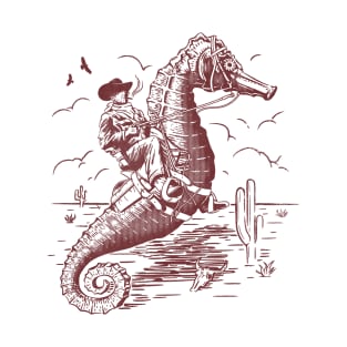 Cowboy Riding Seahorse T-Shirt