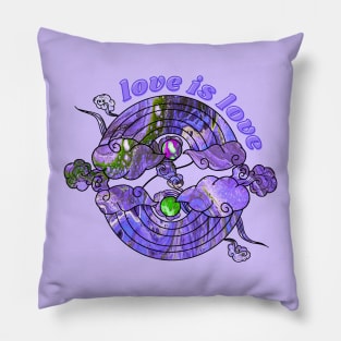 Love is Love Rainbows - Purple & Green Pillow