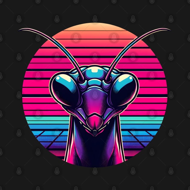 Cyber Mantis - Neon Praying Mantis by The Tee Bizarre