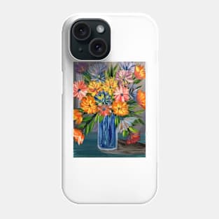 A beautiful bouquet flowers in a glass vase Phone Case