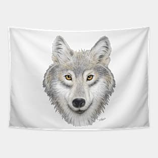 Gray Wolf Portrait Tapestry