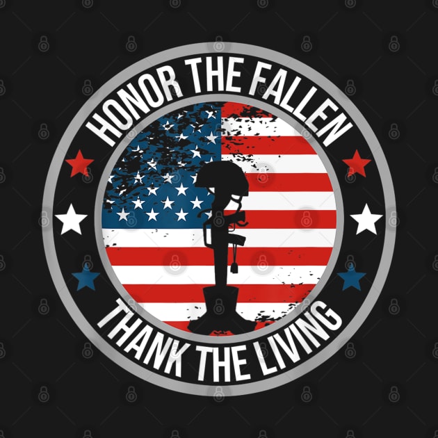 Memorial Day Honor The Fallen Thank The Living Veteran Flag by Jsimo Designs