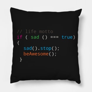 Programmer motto Source code be Awesome Pillow