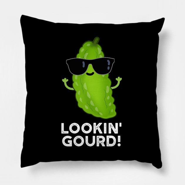 Looking Gourd Cute Cool Veggie Pun Pillow by punnybone