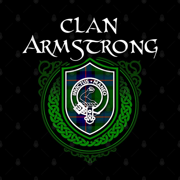 Clan Armstrong Surname Scottish Clan Tartan Crest Badge by Celtic Folk