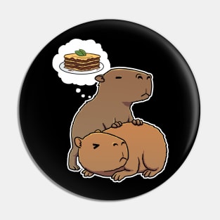 Capybara hungry for Lasagna Pin